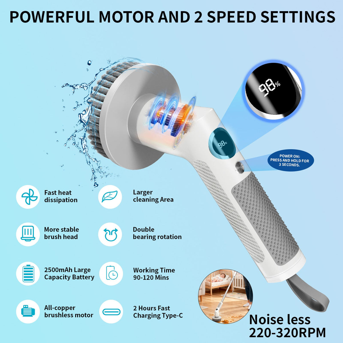 Multi-functional Extendable Long-handled Cleaning Brush