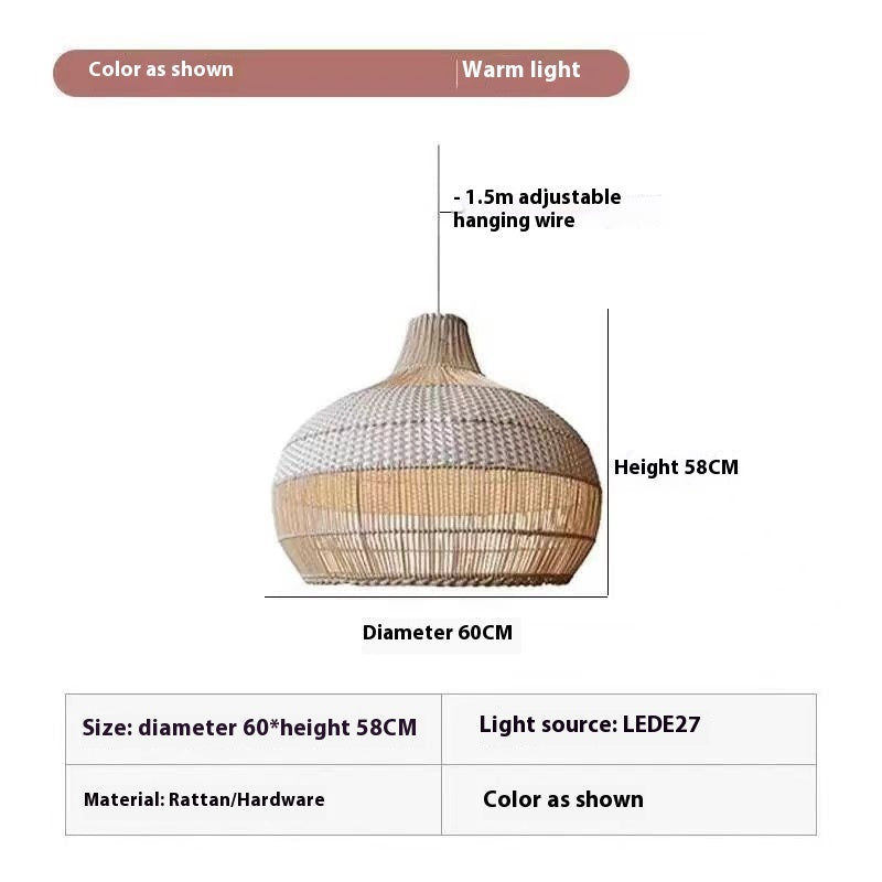Rattan Living Room Chandelier Pastoral