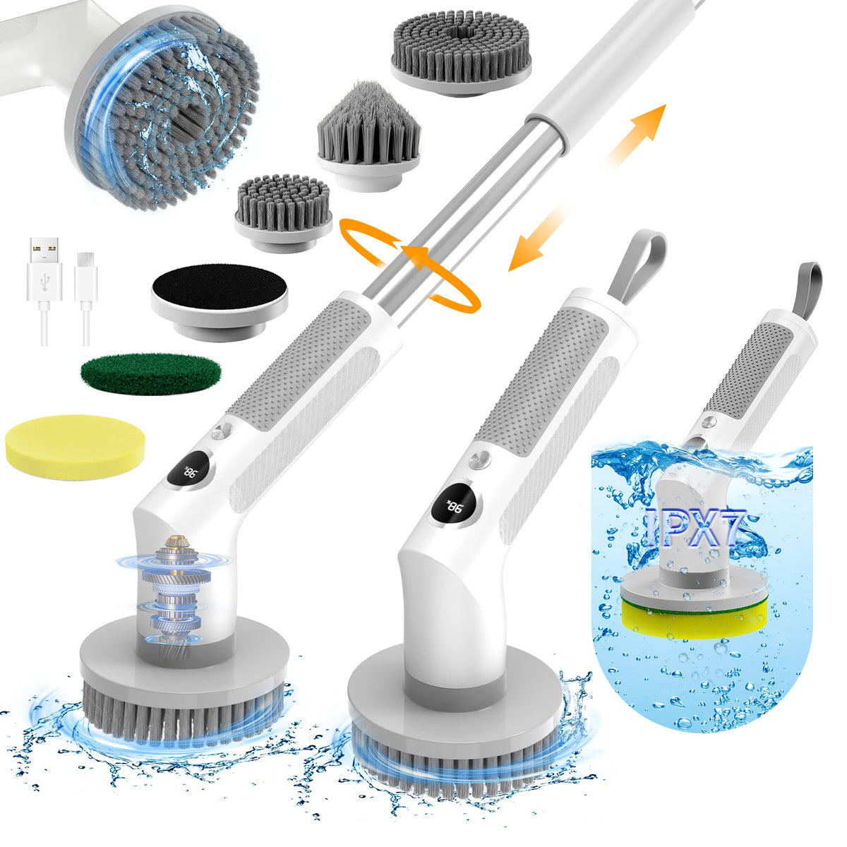Multi-functional Extendable Long-handled Cleaning Brush