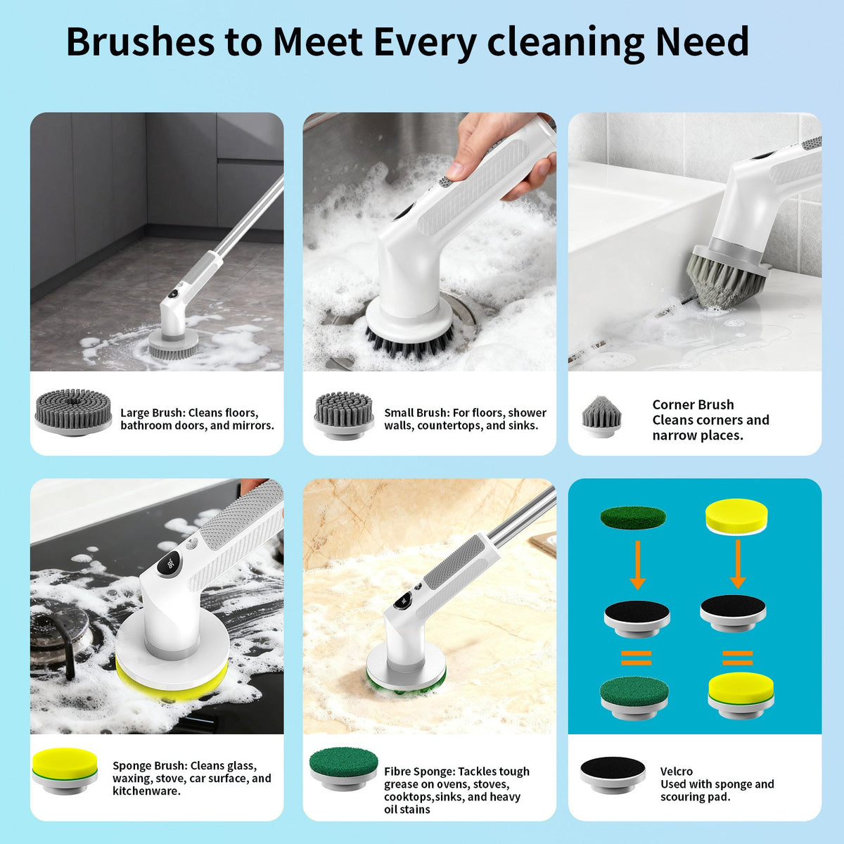Multi-functional Extendable Long-handled Cleaning Brush