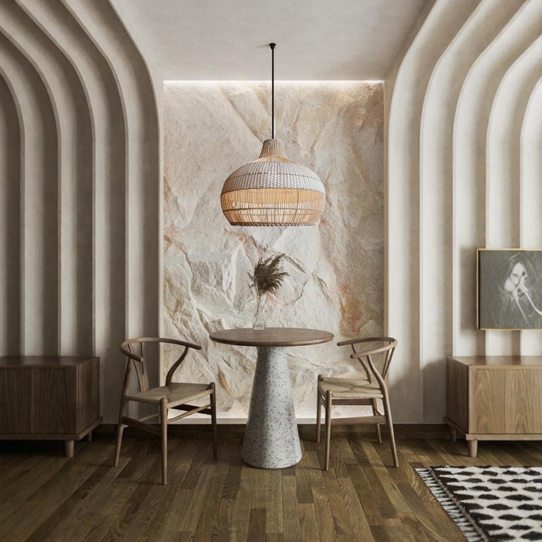 Rattan Living Room Chandelier Pastoral